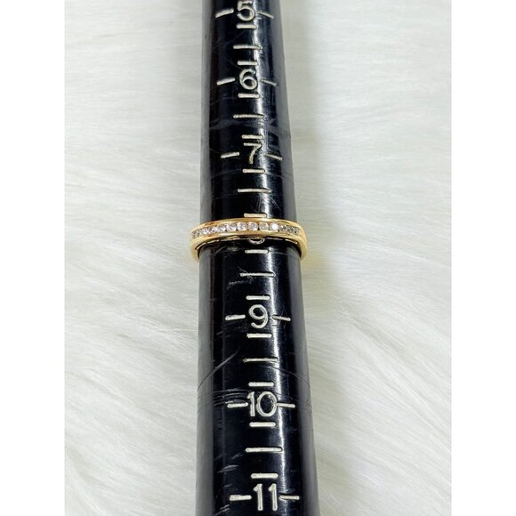 Cz 925 Gold Vermeil Band Ring - Picture 9 of 9